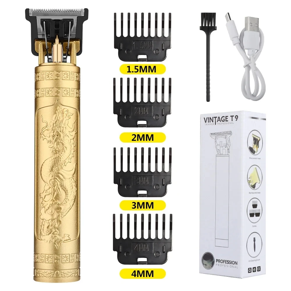 Retro t9 original máquina de corte cabelo conjunto jaquetas trimmer barbeador elétrico masculino leence pro barbeiro barbeador para áreas sensíveis
