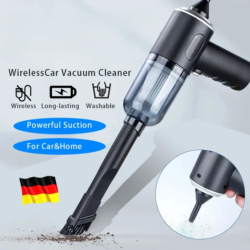Aspirador de pó sem fio para carro, 9000pa, carregamento usb, 1200mah, aparelho de limpeza portátil, mini aspirador de pó molhado e seco doméstico