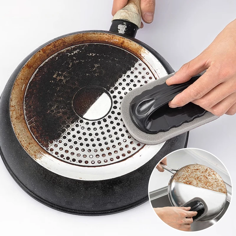 Emeril mágico esponja escova limpar borracha limpador de cozinha banho ferrugem forte descontaminação ferramentas limpeza com alça ferramentas domésticas