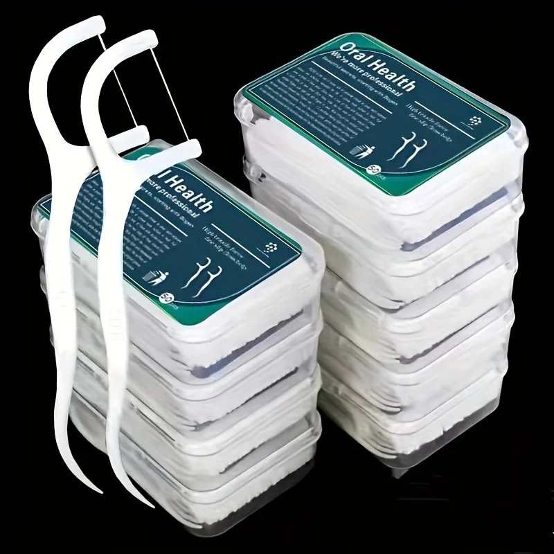 50 peças de fio dental, fio dental de limpeza profunda para cuidados bucais adequados, palhetas de fio dental descartáveis portáteis para viagens, vida diária