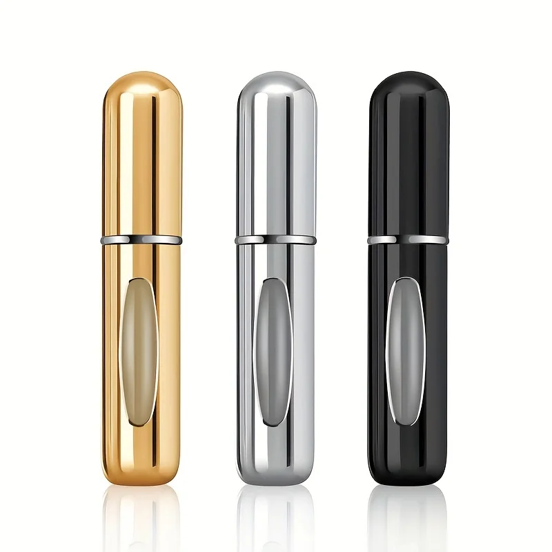 Mini atomizador de perfume recarregável de alumínio, atomizador de perfume de viagem 5ml, dispensador de perfume portátil, estojo de perfume recarregável Rugg