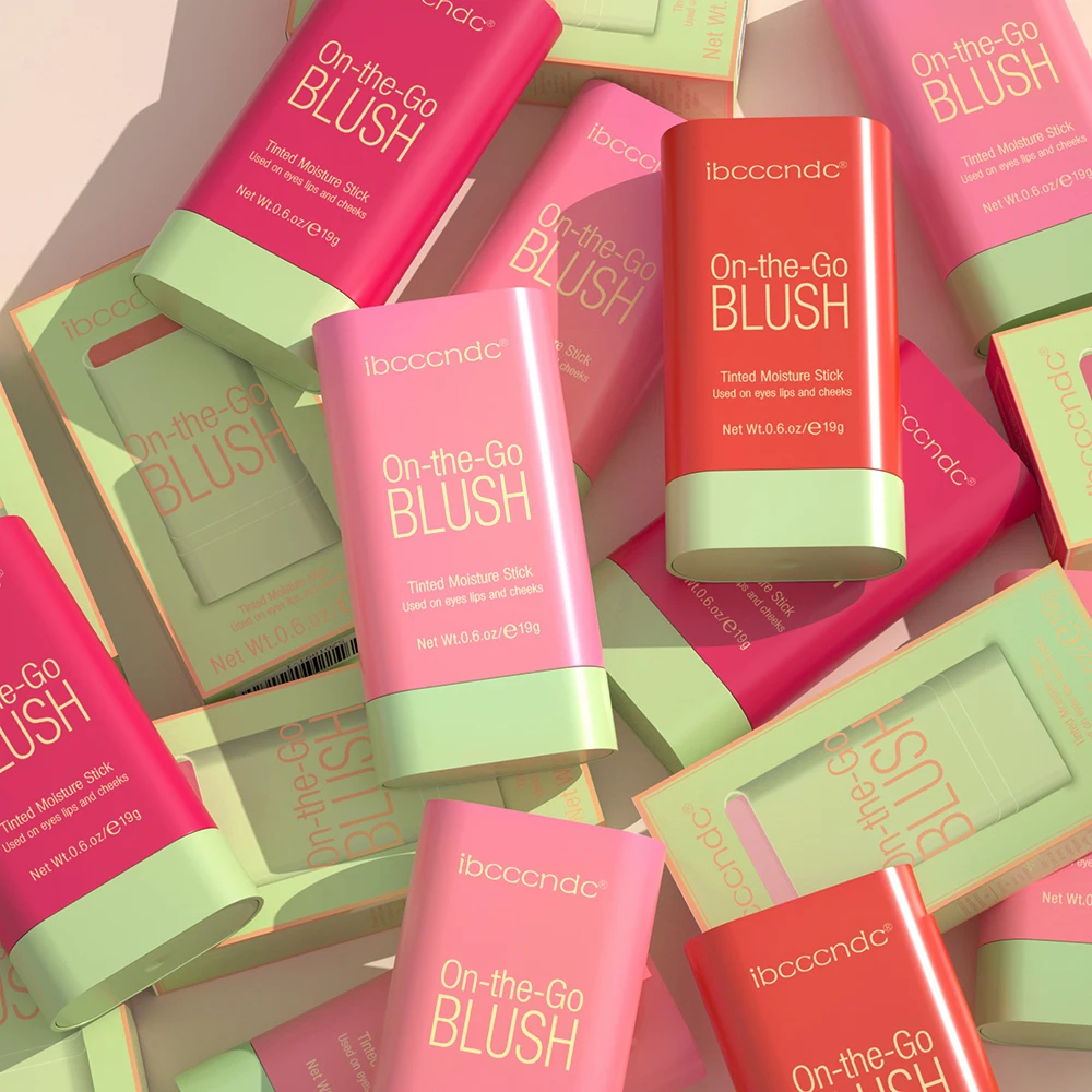 Maquiagem funcional blush vara fácil cor rouge blush creme à prova dwaterproof água alta renderização de cor iluminando o tom da pele quente