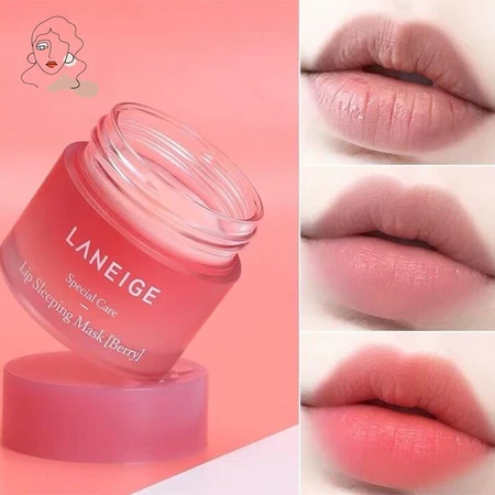 Máscara Para Os Lábios Da Coreia Do Sul De Sono Noturno Manutenção Hidratante Brilho Labial Creme Morango 3g
