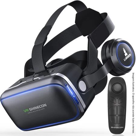 Óculos Vr Realidade Virtual 3d Com Fone De Ouvido Com Controle